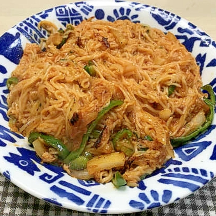 洋風そうめん♪ツナトマ炒め!